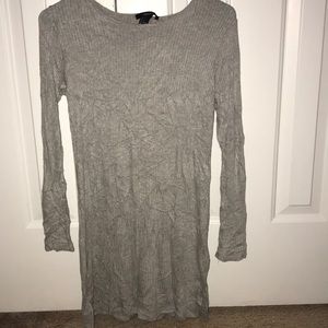 FOREVER 21 CUTE RIBBED GREY DRESS